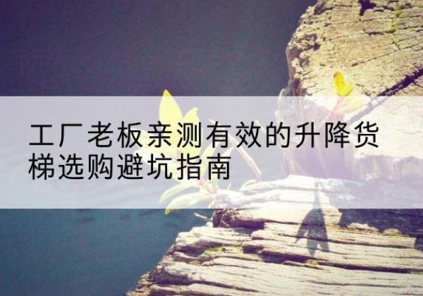 掇刀升降货梯怎么选-工厂老板亲测有效的升降货梯选购避坑指南